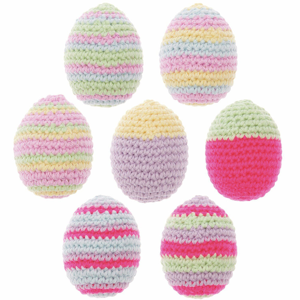 Pastel Easter Eggs | Adults Crochet Craft Kit | Makes 7 or 13 Eggs