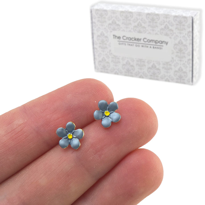Dainty Forget Me Not | 14k Gold Stud Earrings | Little Gift | Cracker Filler