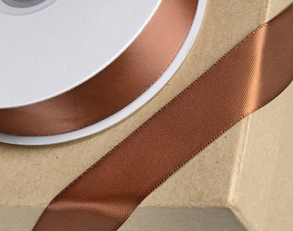 Brown | 23mm Double Faced Satin Ribbon | 25m Long