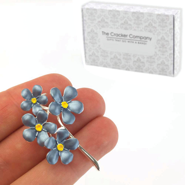 MiBlue Forget Me Not Silver Plated Brooch | Little Gift | Cracker Filler