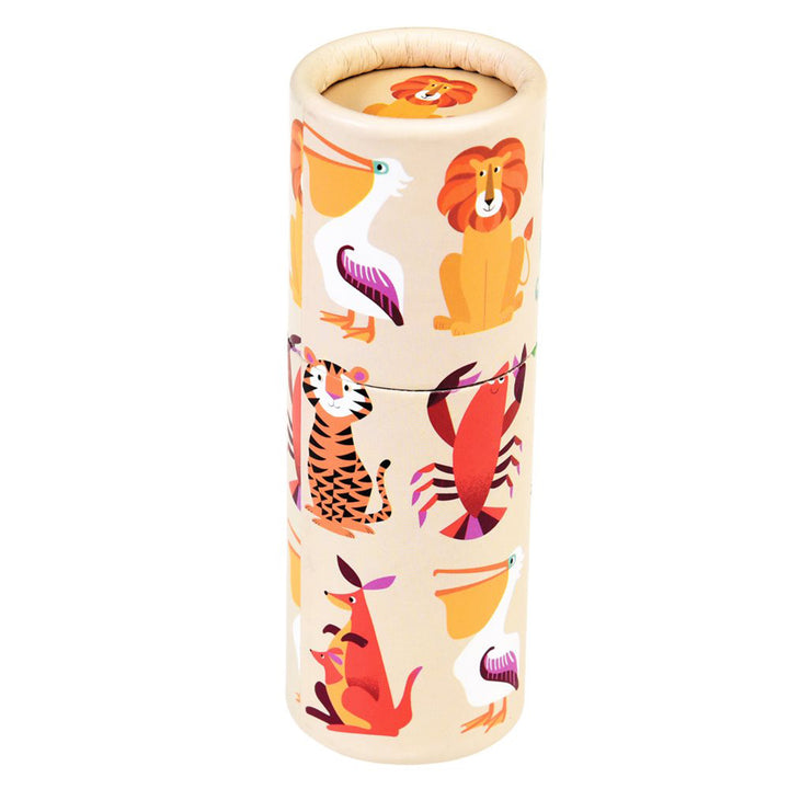 Fun Wild Animals | Tube of 6 Short Coloured Pencils | Mini Gift | Cracker Filler