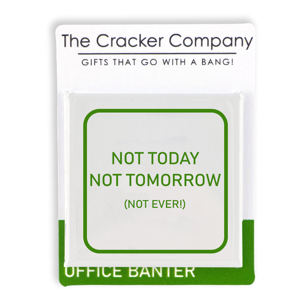 Not Today, Tomorrow or EVER! | Fun Badge | Office Banter | Cracker Filler Gift