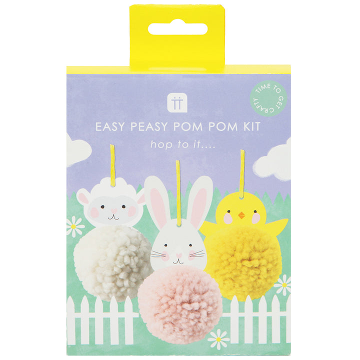 Easy Peasy Easter Pom Pom Kit | Makes 6 Hanging Decorations | Kids Craft Kit