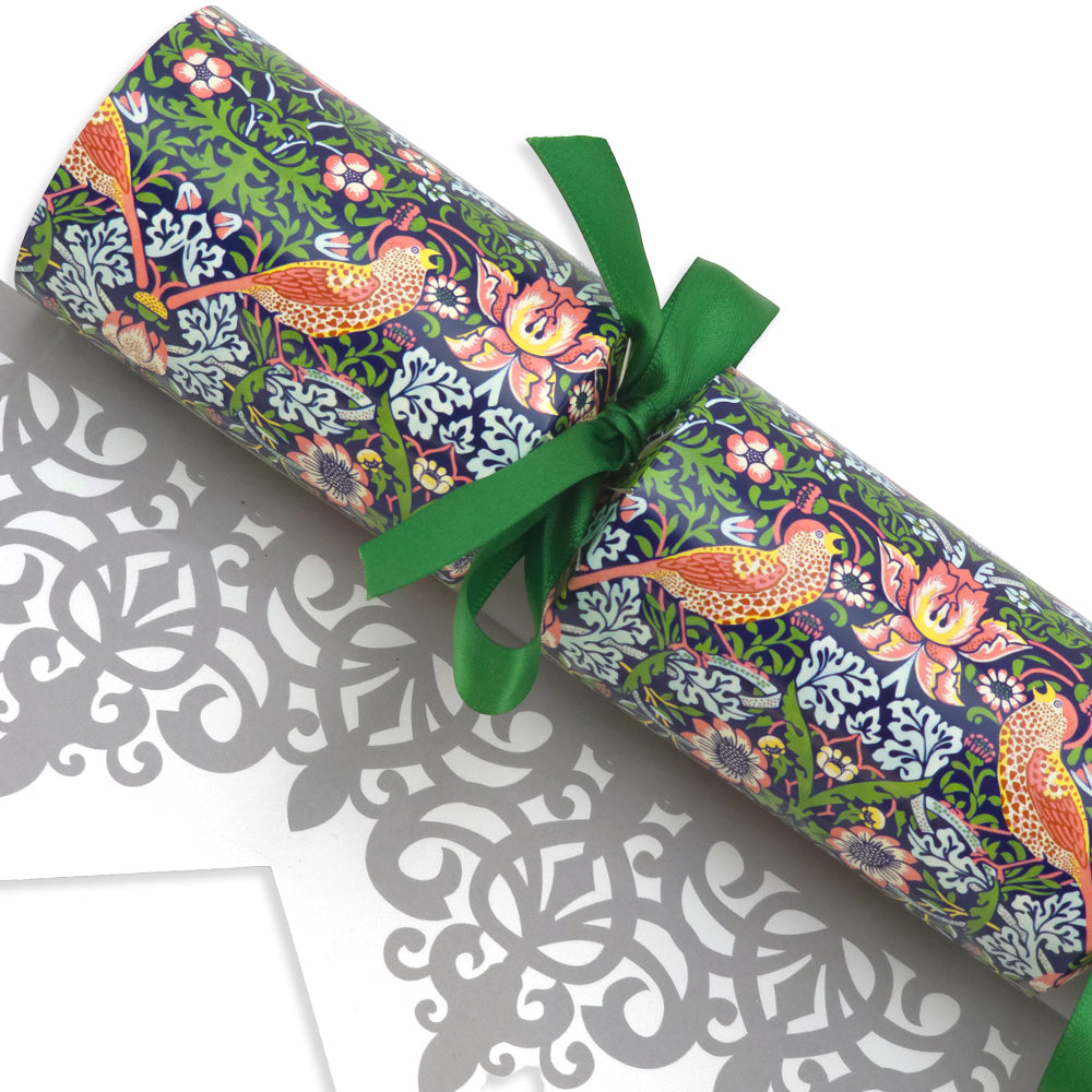 Green & Navy Strawberry Thief | William Morris | Cracker Making Craft Kit