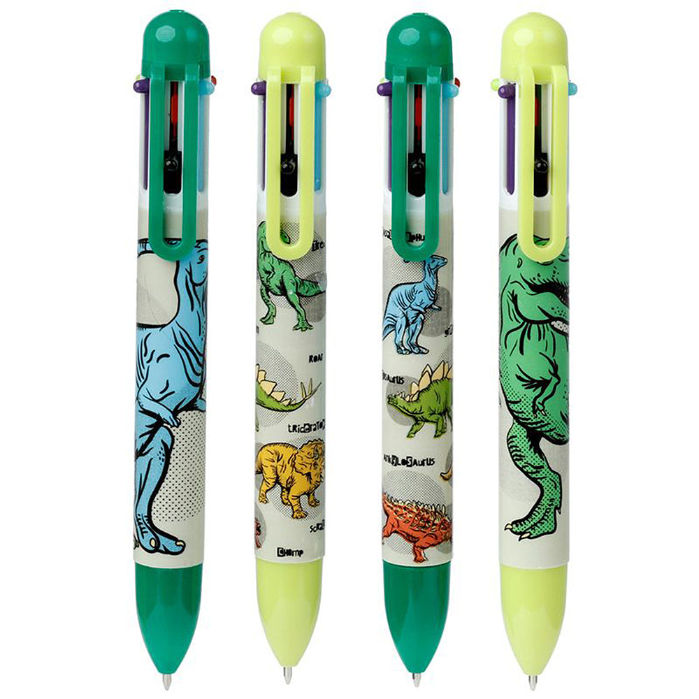 Dinosaur Design Multi Colour Pen | 6 Colours | Party Bag Gift | Cracker Filler
