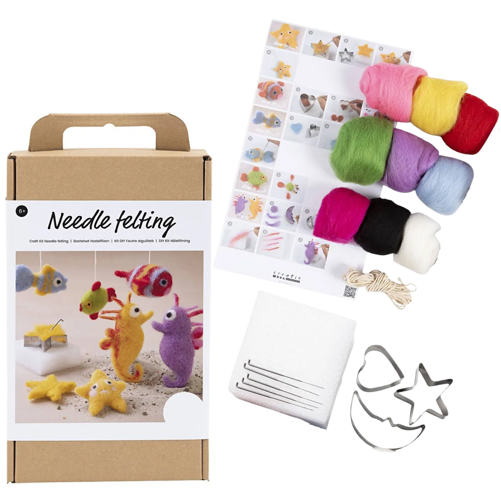 Needle Felting Starter Craft Kit | Felt Sealife | Complete Boxed Set