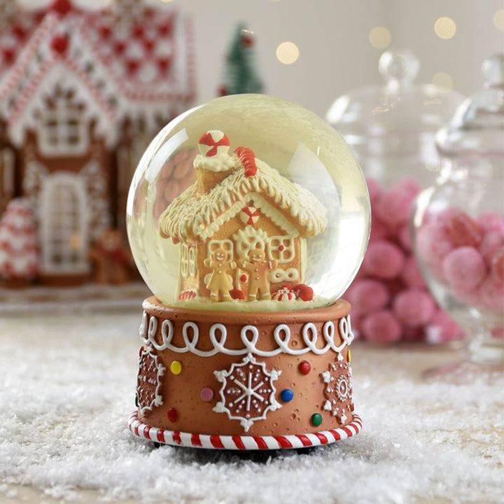 Luxury Gisela Graham Musical Glass Snow Globe | Gingerbread House