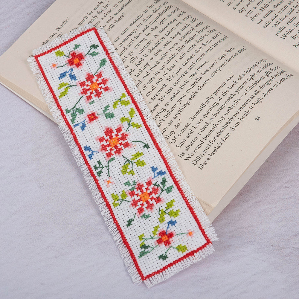 Floral Bookmark | Mini Counted Cross Stitch Kit | 6x20cm