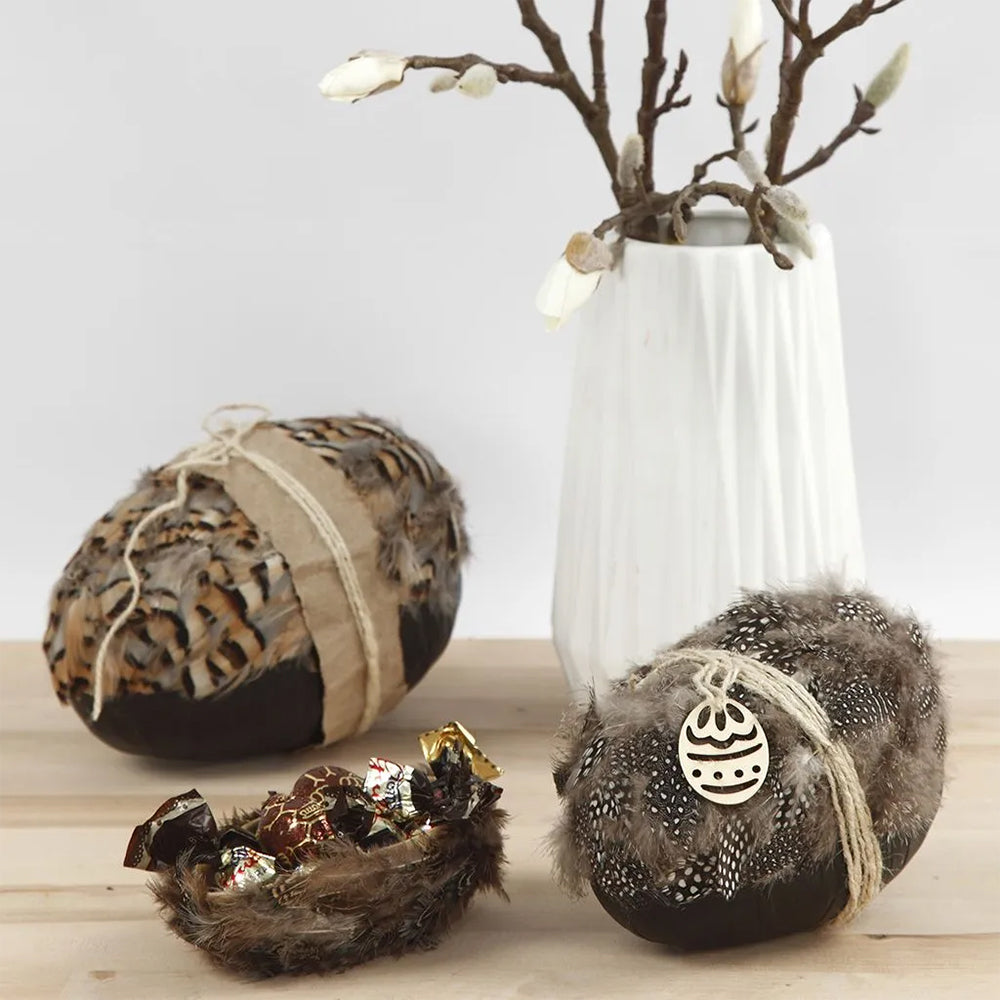 Three Opening Fillable Paper Mache Eggs to Decorate | Two Part | 12,15 &amp; 18cm
