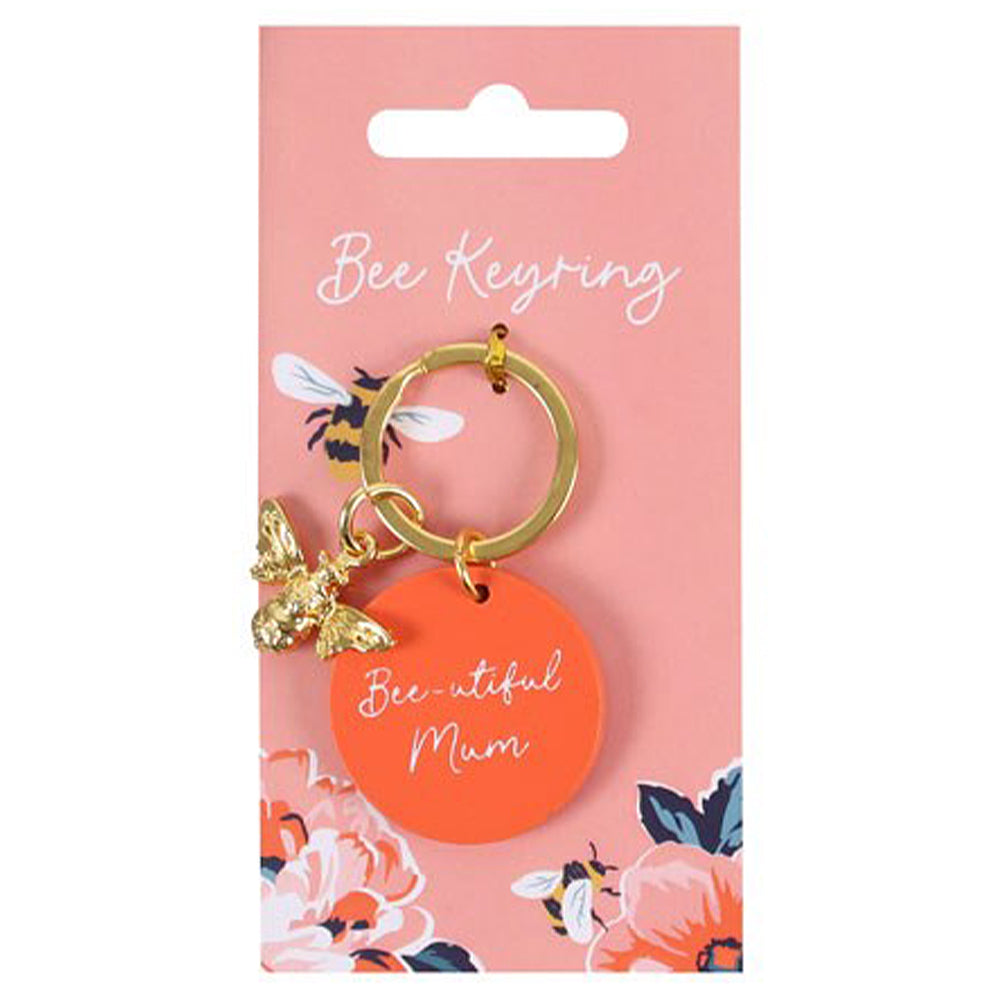 Bee-utiful Mum Keyring | Golden Bee | Mini Gift | Cracker Filler