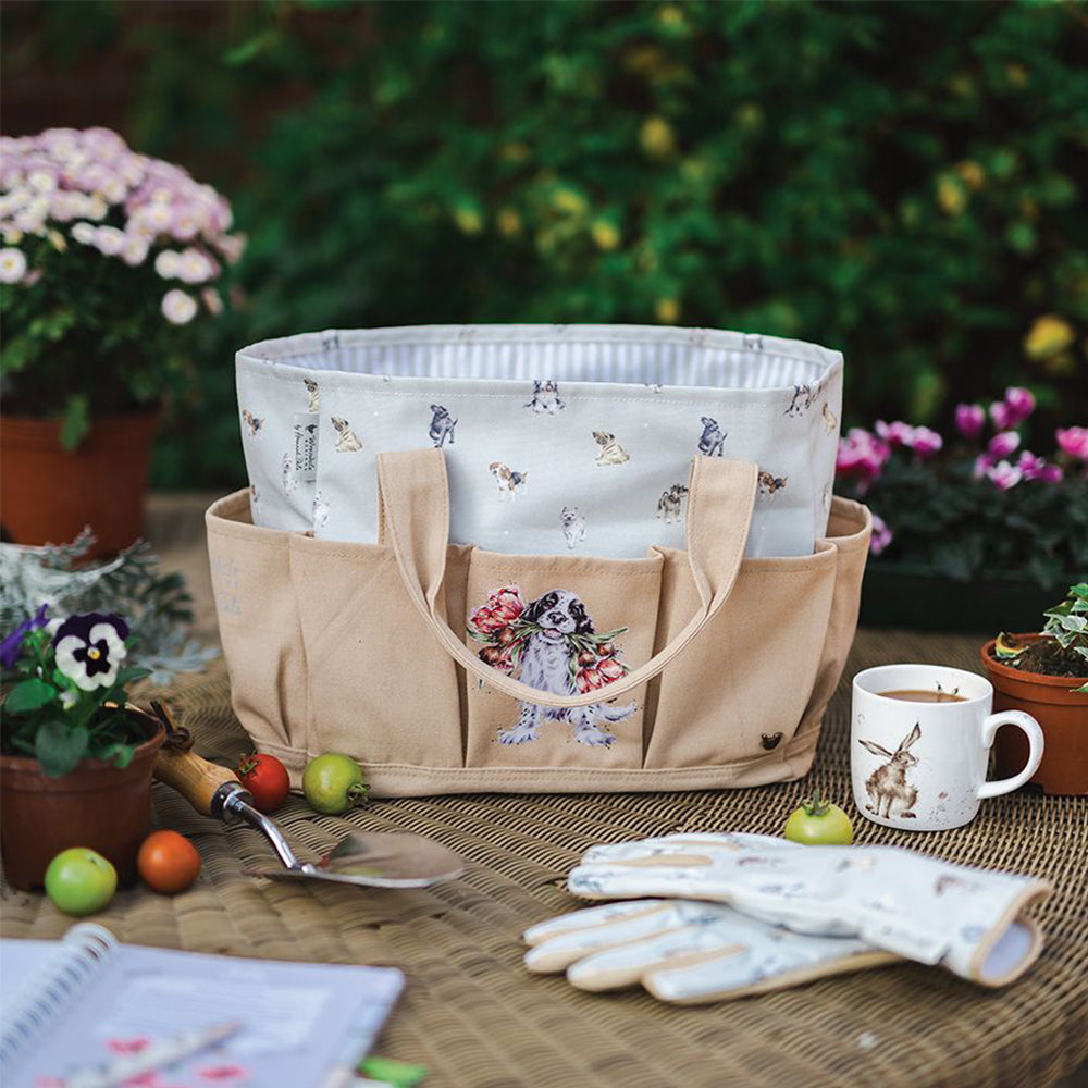 Wrendale Designs Large Fabric Dogs Garden Tool Bag | Gardening Gifts
