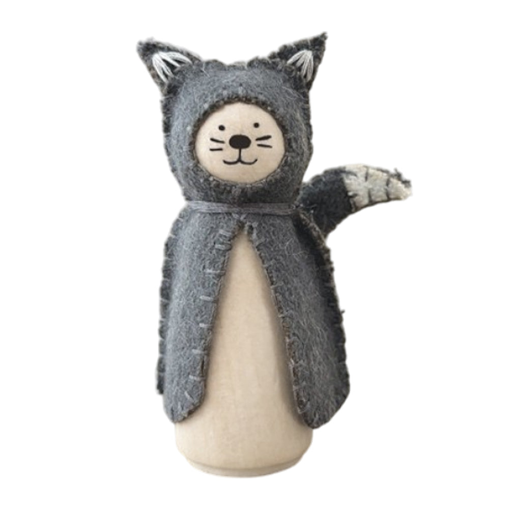 Cute Cat | Wood & Felt Freestanding Ornament | Little Gift | Cracker Filler