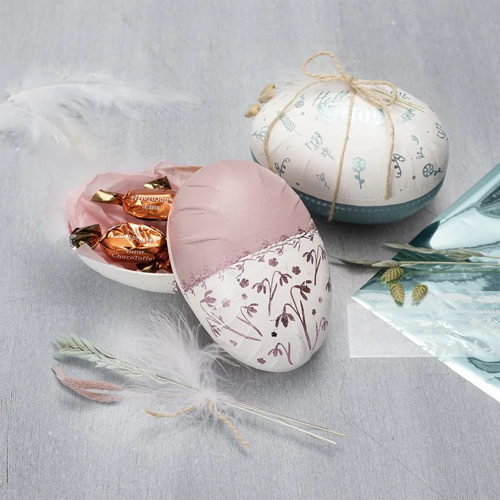 Three Opening Fillable Paper Mache Eggs to Decorate | Two Part | 12,15 &amp; 18cm
