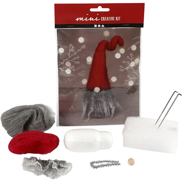 Christmas Gnome with Grey Beard Needle Felting Craft Kit | DIY Decoration