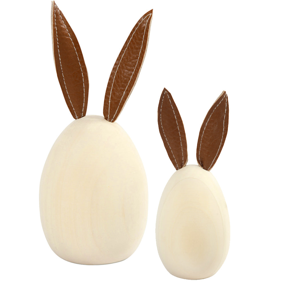 Wooden Easter Egg Shaped Bunny to Decorate | Choice of Size