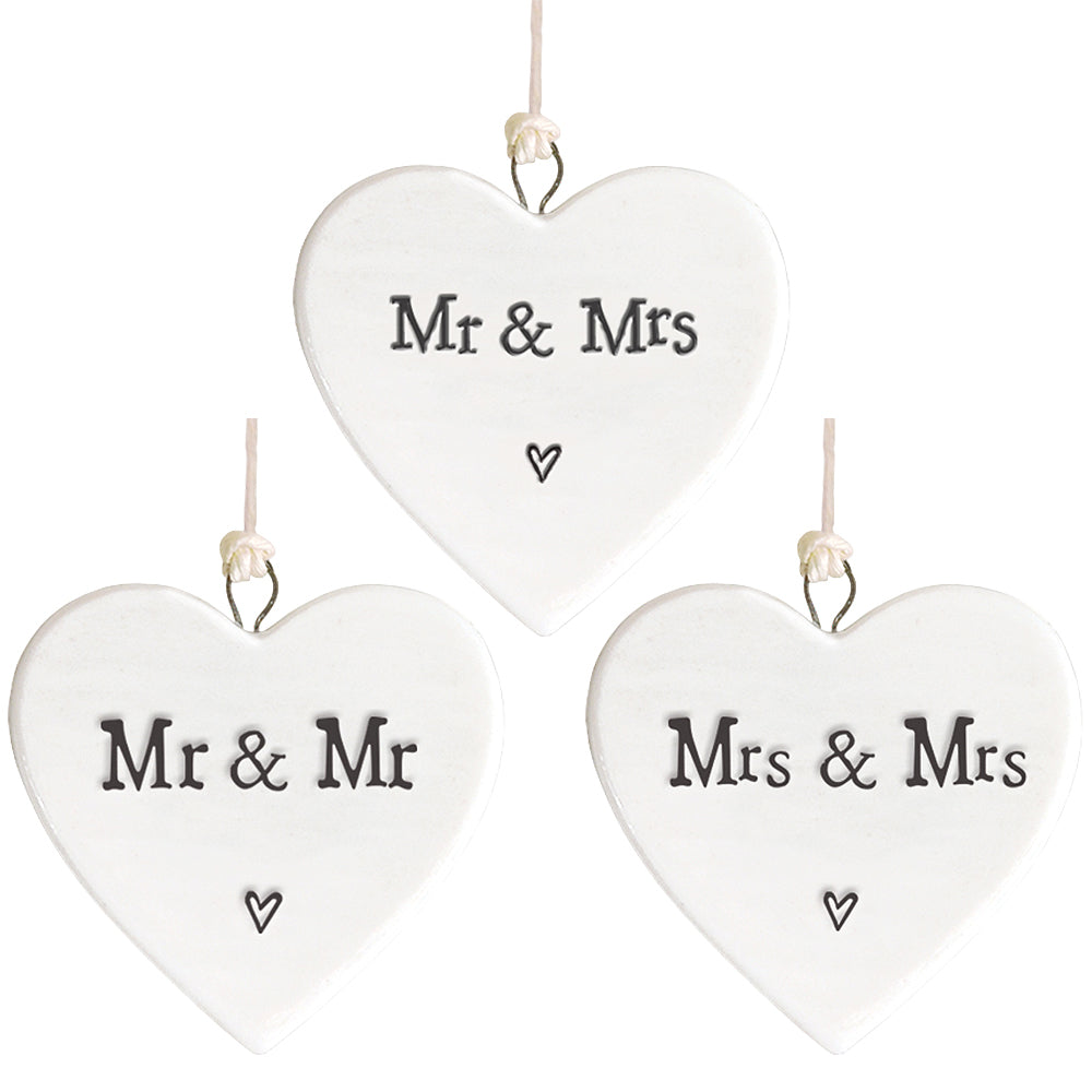 Mr/s & Mr/s Heart | Little Porcelain Ornament | Cracker Filler | Little Gift