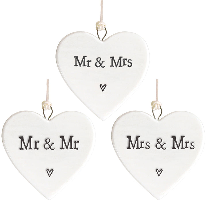 Mr/s & Mr/s Heart | Little Porcelain Ornament | Cracker Filler | Little Gift