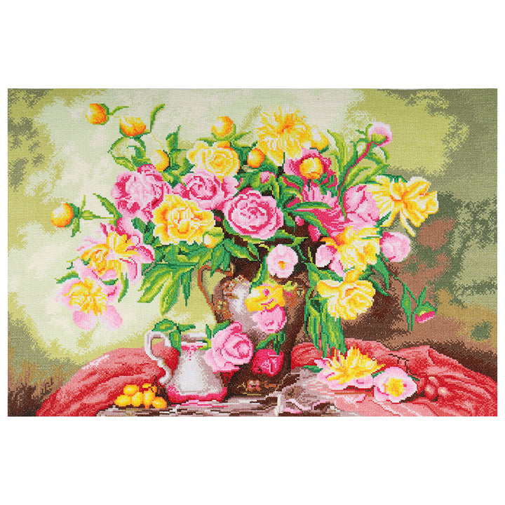 Gorgeous Vase of Roses | Large Counted Cross Stitch Kit | 68x50cm