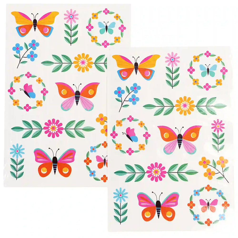 Floral Flutter Butterflies | Temporary Tattoos for Kids | Mini Gift | Party Bags