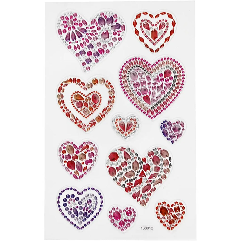 Hearts | Jewelled Diamond Stickers | For Kids & Adults