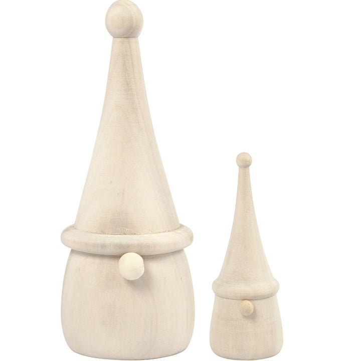 Wooden Christmas Gonk or Gnome Shape to Decorate - Choice of Size