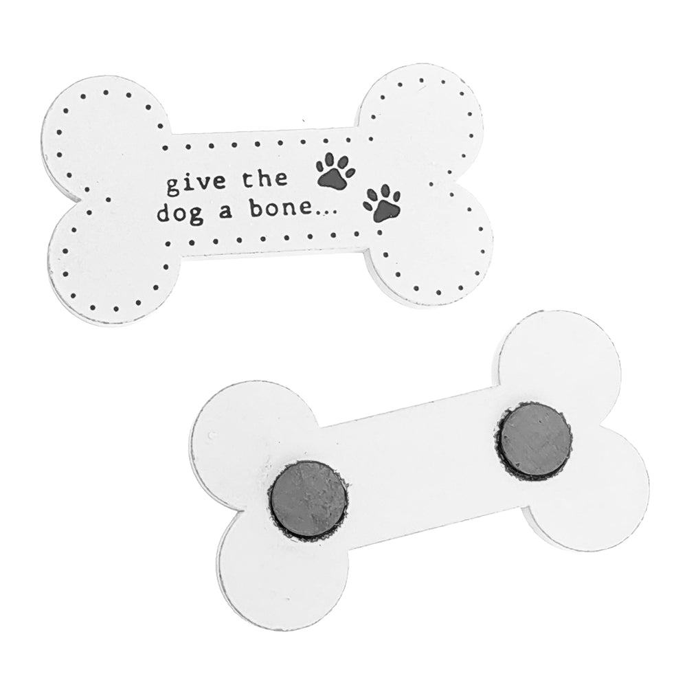 Wooden Bone Shaped Magnet Give The Dog a Bone | Cracker Filler Gift