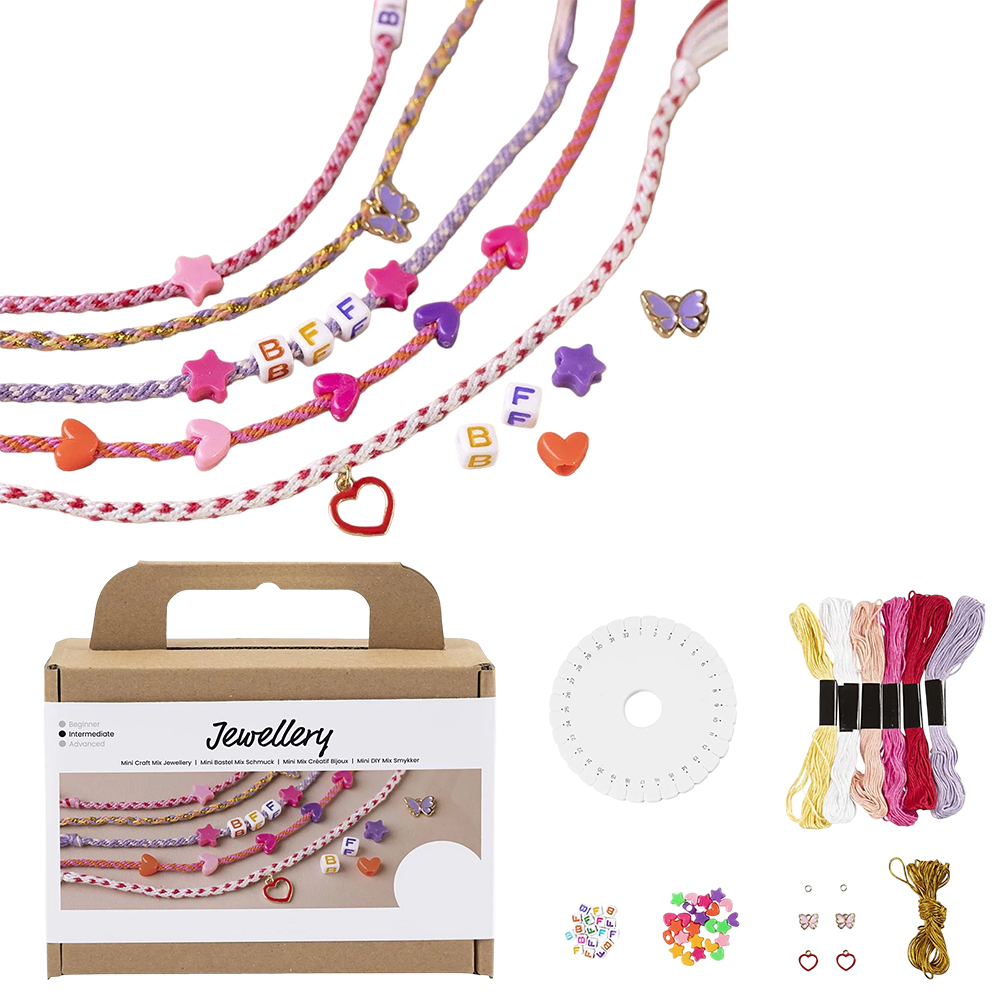 Friendship Bracelets | Kumihimo Weaving | Jewellery Making Craft Kit | Makes 5