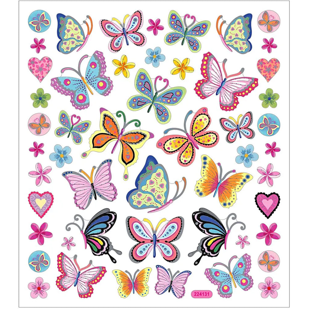 Butterflies | Sheet of Foiled Stickers