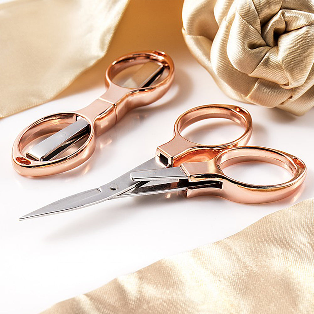 Folding Scissors for Fabric Crafters | Rose Gold | Mini Gift | Cracker Filler