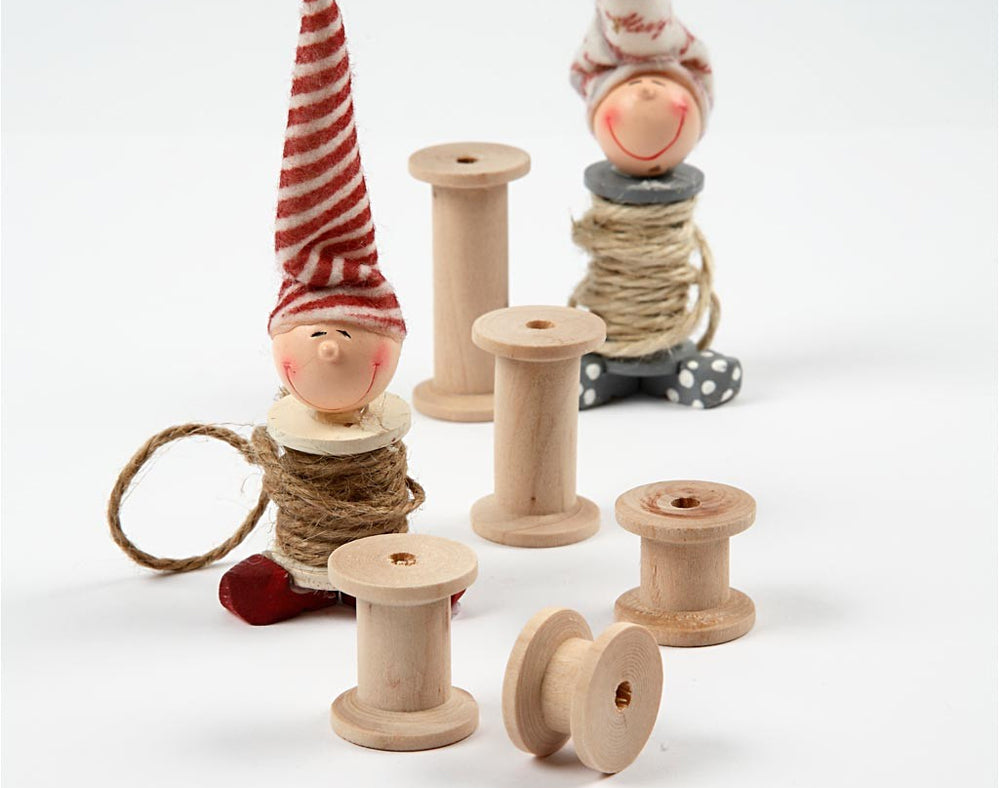 10 Assorted Size Wooden Cotton Reels | Wooden Shapes for Crafts