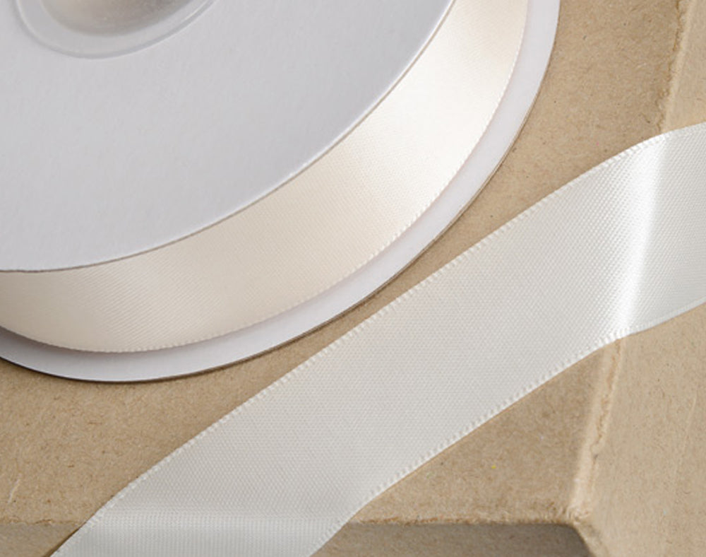 25m Ivory 23mm Wide Satin Ribbon for Crafts