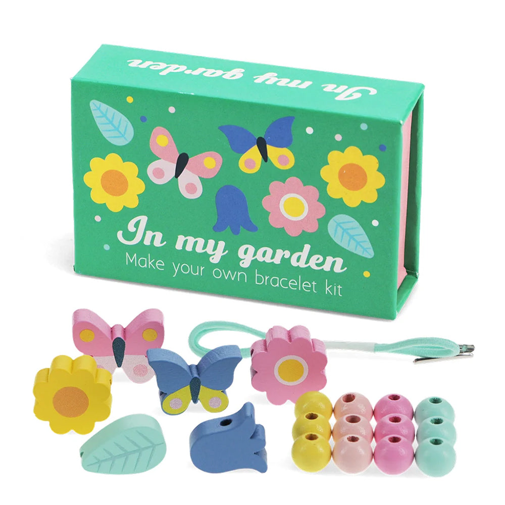 In My Garden | Wooden Bead Bracelet Craft Kit | Little Gift |Cracker Filler