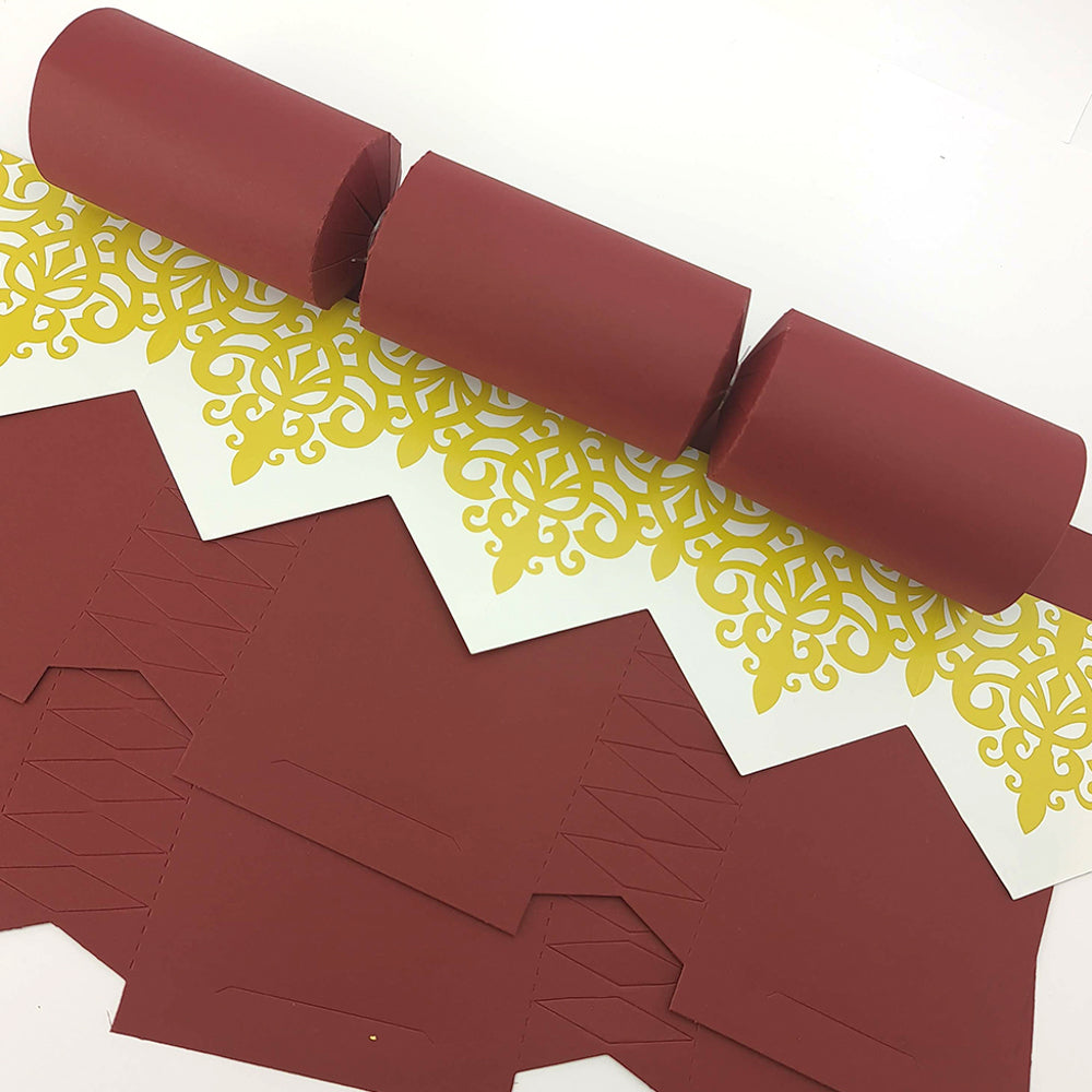 Burgundy Red | Premium Cracker Making DIY Craft Kits | Make Your Own | Eco Recyclable