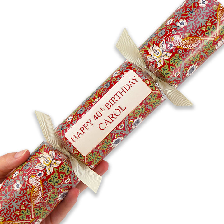Personalised Milestone Birthday Strawberry Thief | Cracker Making Kit | Add Name