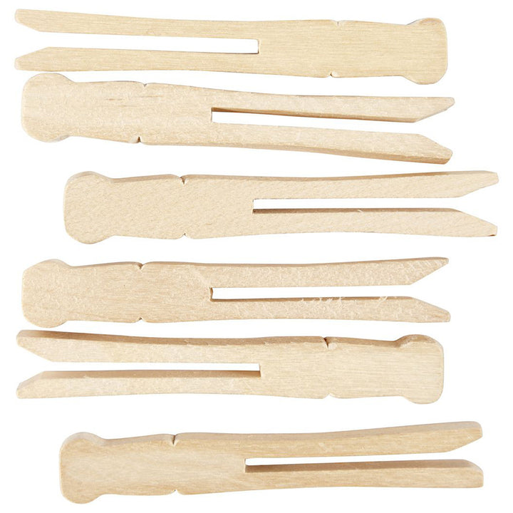 Flat Backed Dolly Pegs for Kids Crafts | Bulk Buy | 100 Pieces | 9.5c Tall