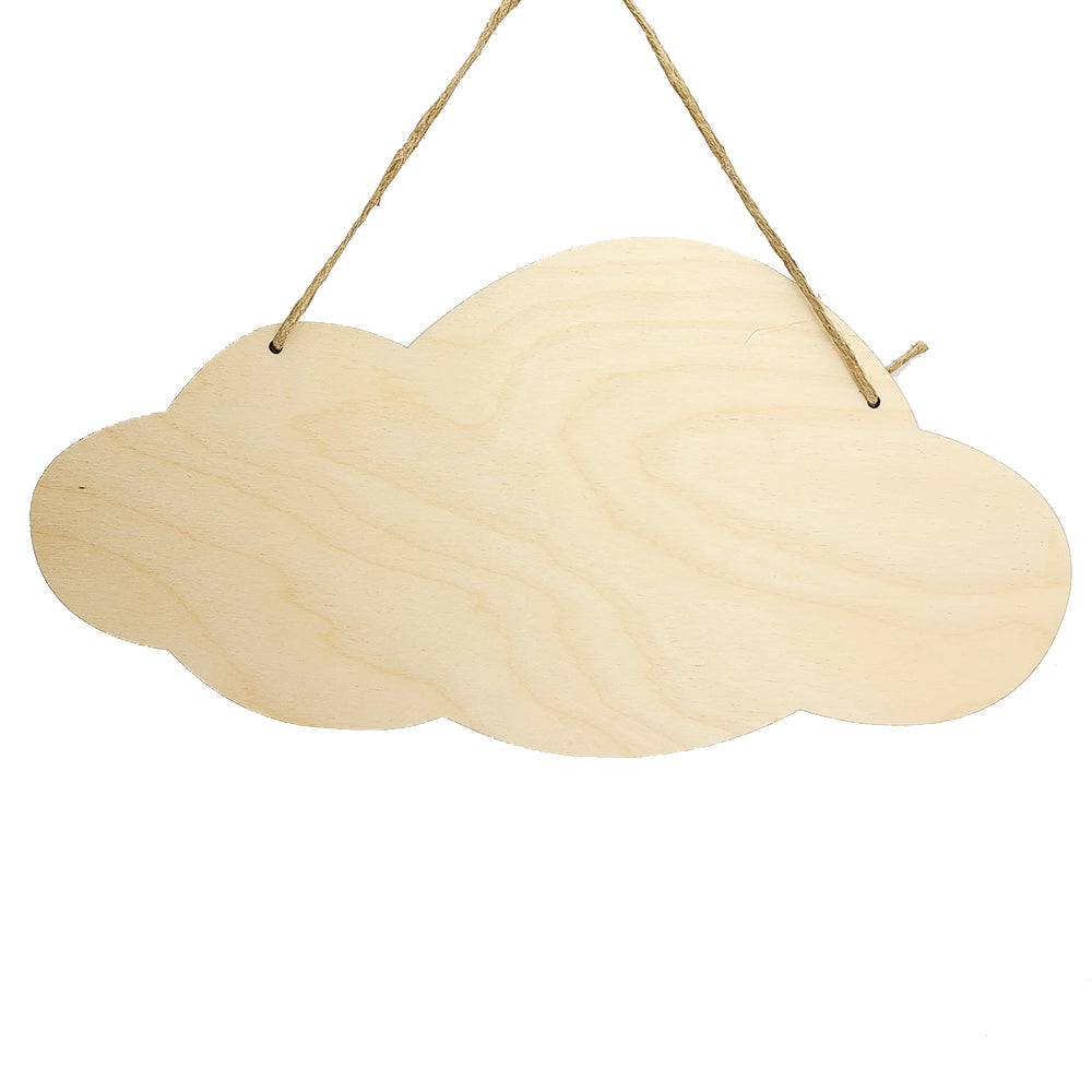 Wooden 40cm Hanging Cloud Sign Craft Shape to Decorate