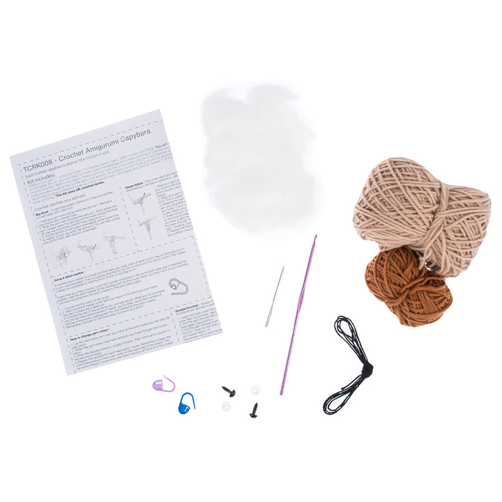 Amigurumi Capybara | Complete Crochet Craft Kit | 19cm Tall
