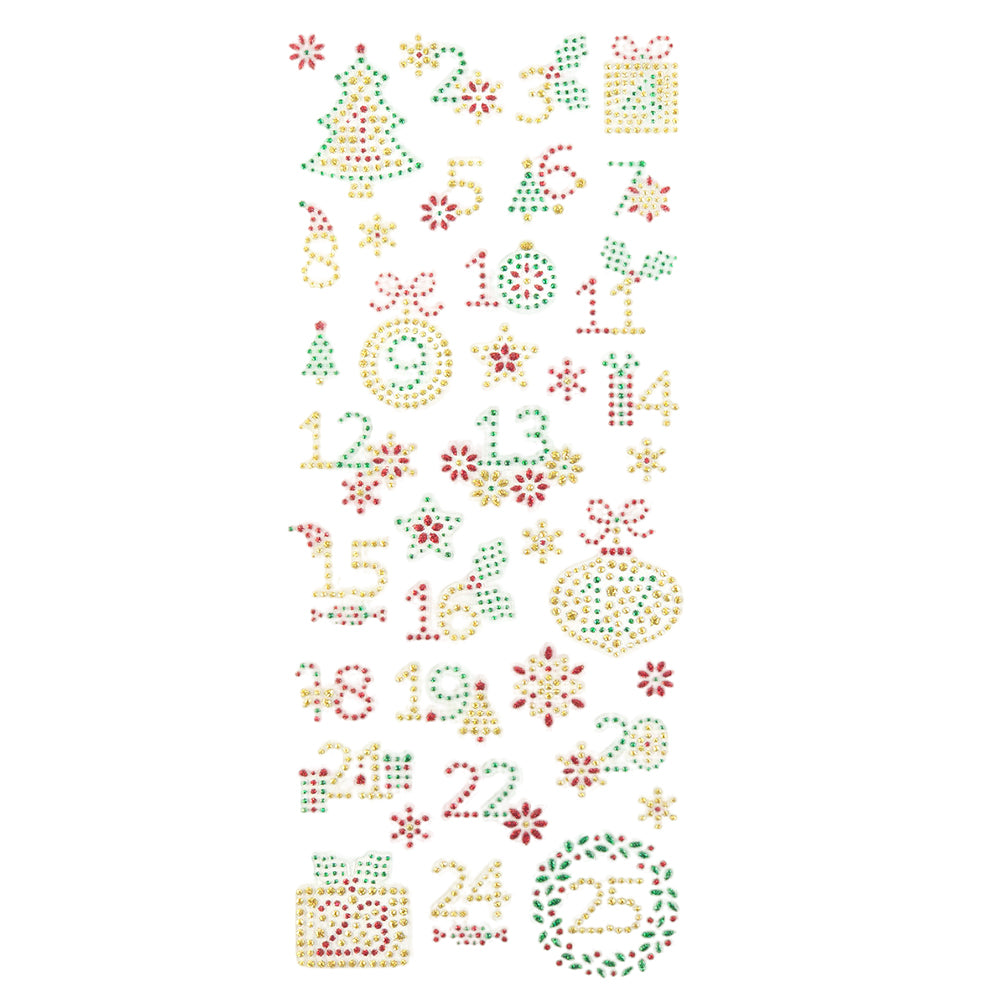 Advent Numbers | Gem Style Sticker Sheet