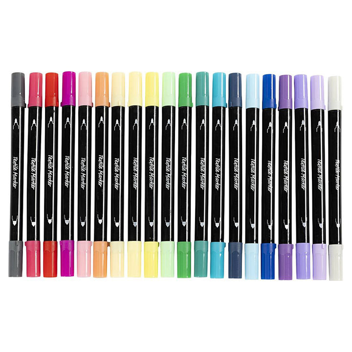 Textile Markers | Fabric Pens | 6 or 20 Dual Ended Pens | Various Colour Mixes