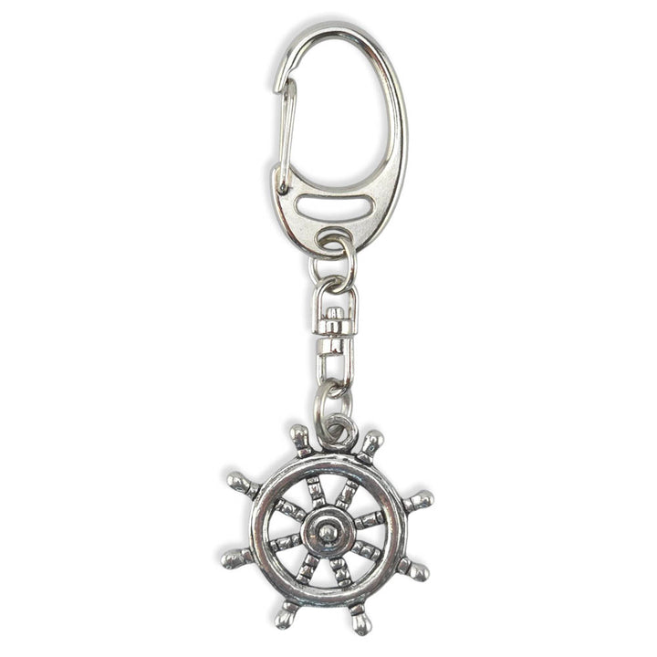 Ship or Boat Wheel | English Pewter 3D Keyring | Little Gift | Cracker Filler