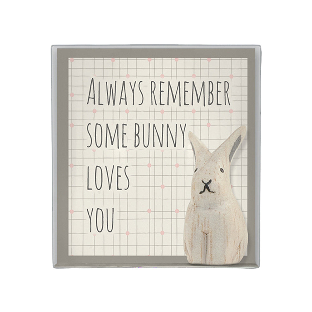 3cm Wooden Bunny Boxed | Always Remember Some Bunny Loves You | Cracker Filler Gift
