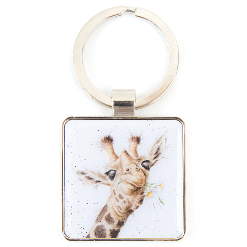 Wrendale Designs 'Flowers' Giraffe Metal Keyring Cracker Filler Gift