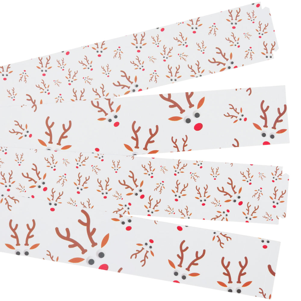 30 Reusable Christmas Paper Chains | Googly Rudolph | No Glue Needed | 2.5m