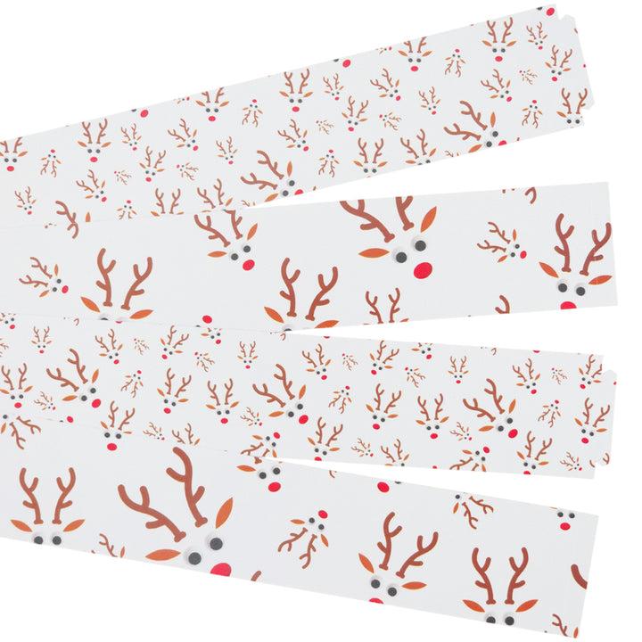 30 Reusable Christmas Paper Chains | Googly Rudolph | No Glue Needed | 2.5m