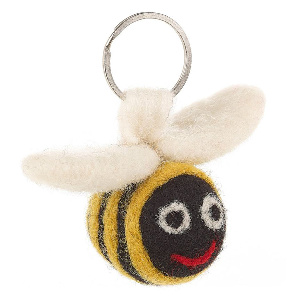 Felt Buzzy Bee Keyring | Handmade Fairtrade | Mini Gift | Cracker Filler