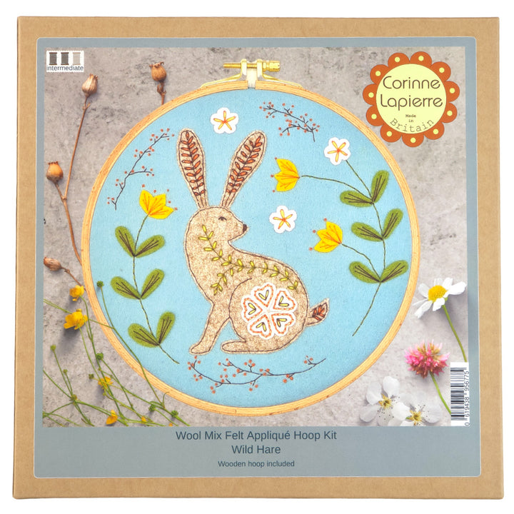 Wild Hare | 19cm Applique Hoop Sewing Kit & Hoop | Corinne Lapierre