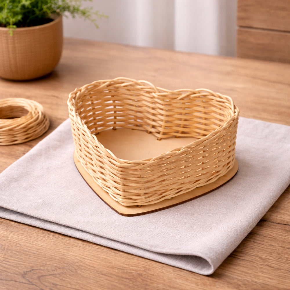 Heart Shaped Basket Making Kit | Rattan Basket Craft Kit