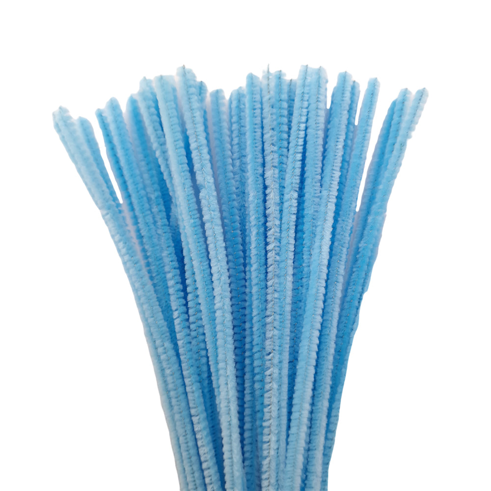 50Pk 6mm Single Colour Packs 30cm Chenille Stems Craft Pipe Cleaners