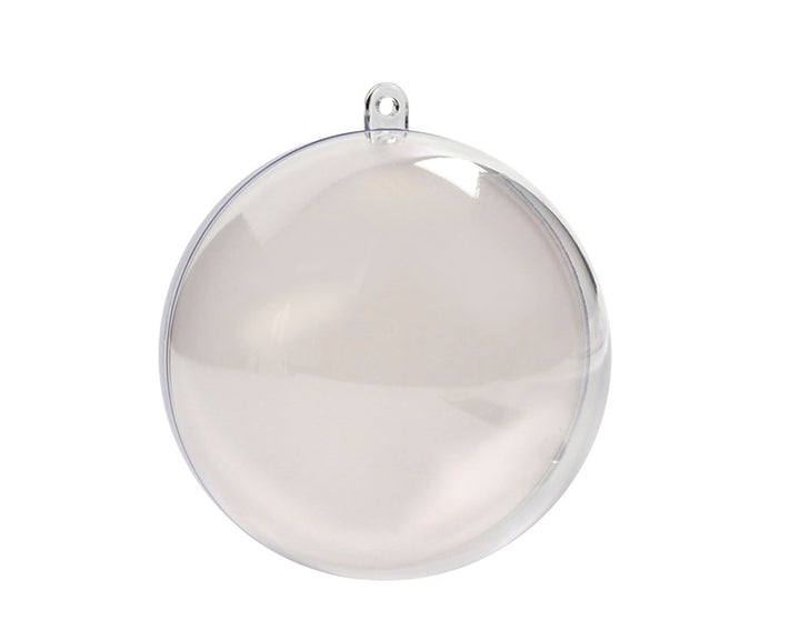 70mm Single Fillable Two-Part Transparent Plastic Christmas Bauble Ornament