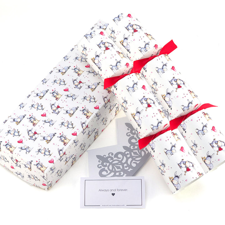 Cute Donkey Love | 2 Valentines Day Crackers | Empty and Ready to Fill